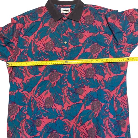 Island Connection Hawaii Aloha Floral Print Pullover Polo Shirt Size Large - Picture 5 of 6